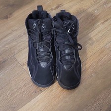 Jordan True Flight Unisex Kids Sneakers Black/White High Top 7Y Leather MPN
