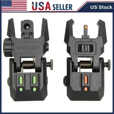 Tactical Folding Back Up Iron Sight Flip Up Sights Front & Rear Picatinny Rail.