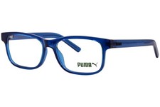 Puma PJ0086O 007 Eyeglasses Frame Youth Kids Blue Full Rim Rectangle Shape 49mm