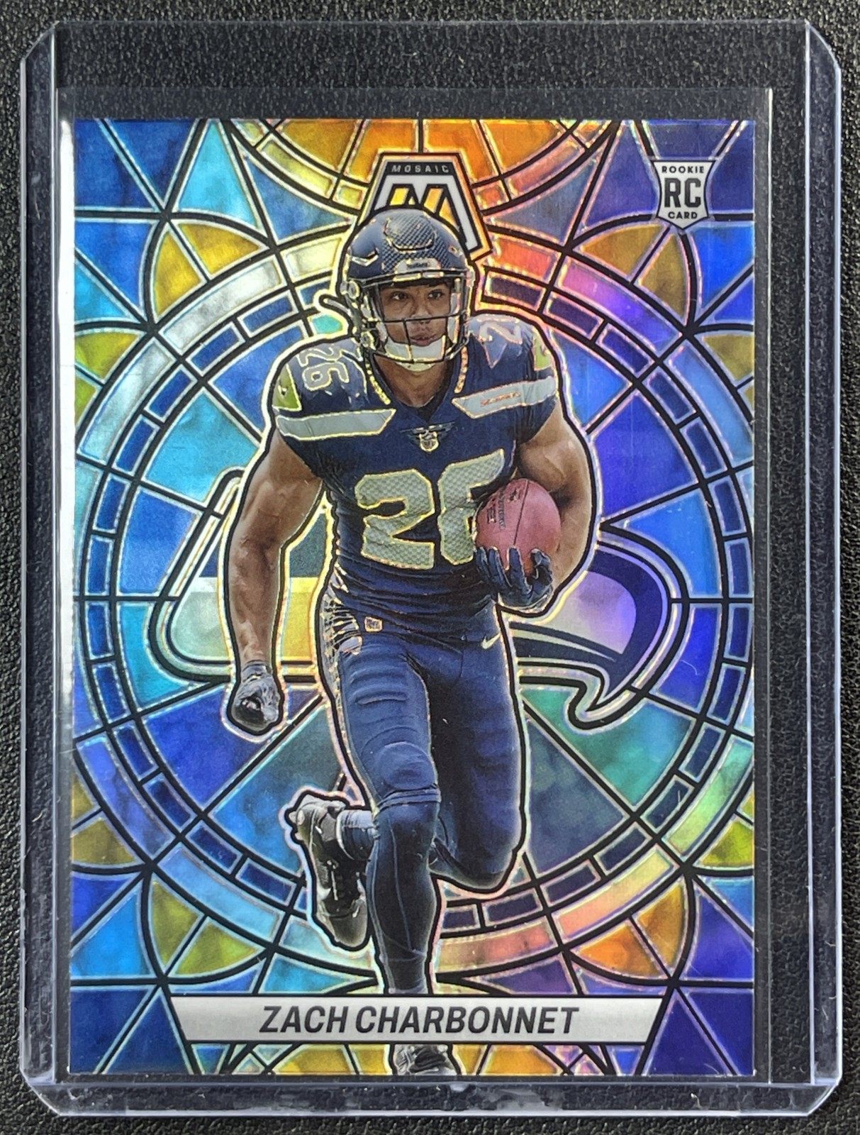 ZACH CHARBONNET 2023 PANINI MOSAIC #SG-27 ROOKIE STAINED GLASS RC SEAHAWKS SP
