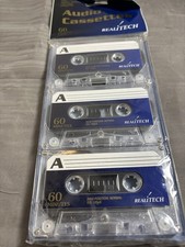 Realitech Blank Audio Cassette Tapes 60 Minutes New Sealed 3 Pack