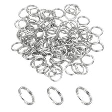 Round Split Ring, 100 Pcs 10 mm Small Split Ring with Double Loops Silver