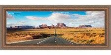 Panoramic Deco Brown Picture Frame - UV Acrylic, Backing, Hanging Hardware