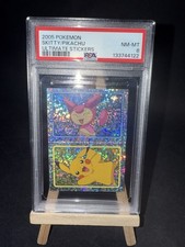 Pokemon Merlin Ultimate Stickers Series 7 Pikachu/Skitty Holo Prism PSA 8 POP 1