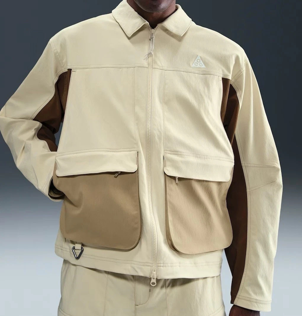 Nike ACG Smith Summit Men's UV Jacket Long Sleeve Beige Tan Brown