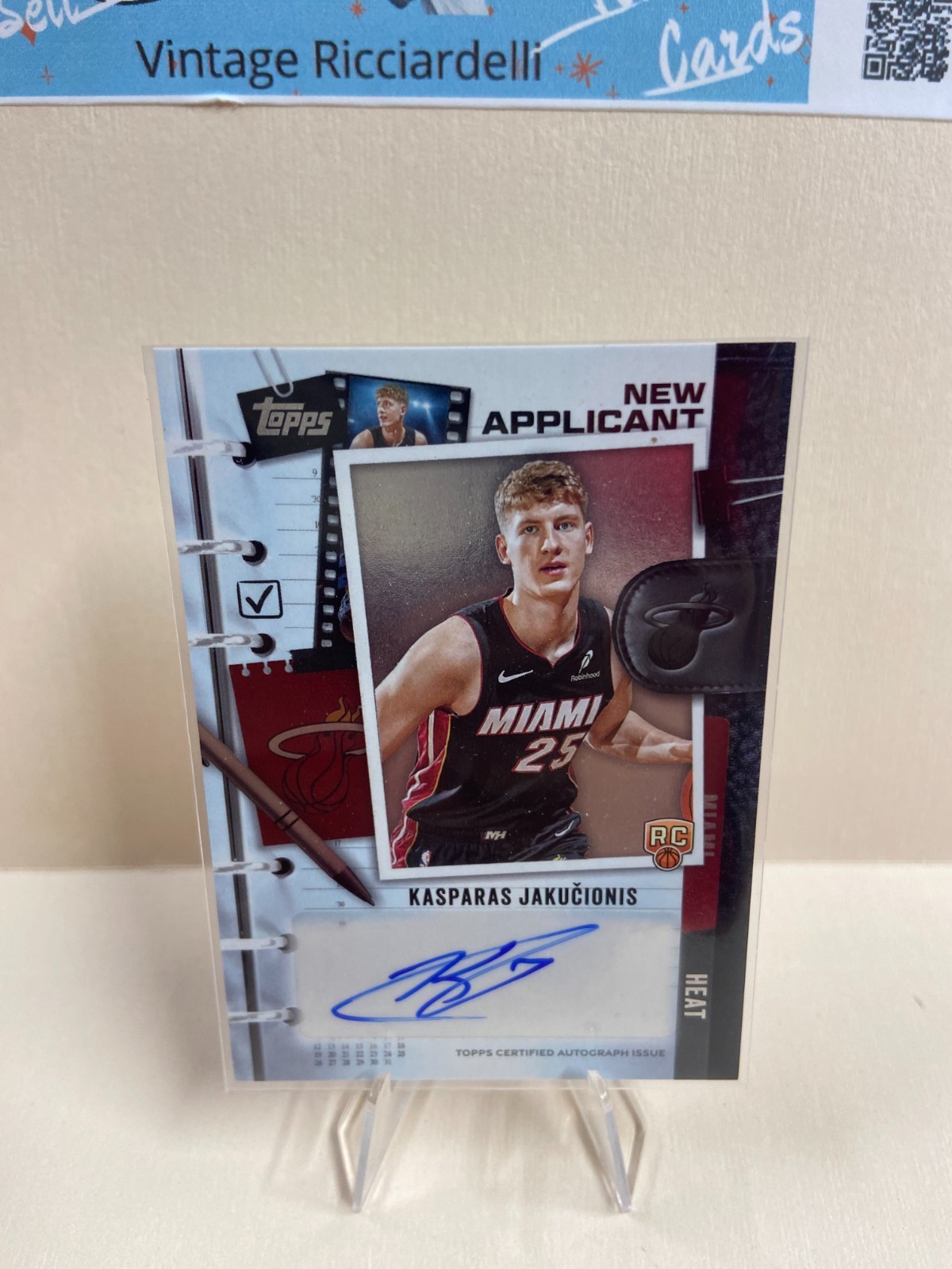 2025-26 Topps New Applicant RC Auto Kasparas Jakucionis Miami Heat #NA-KJ