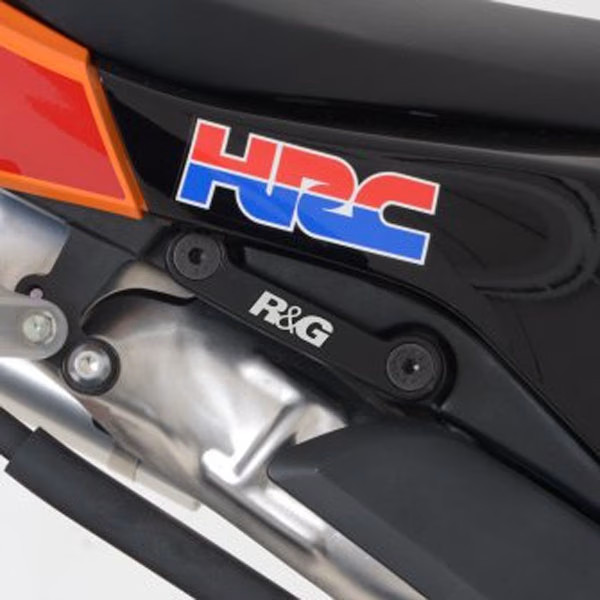 R&G Racing Black Rear Footrest Plate (Pair) - Honda CBR600 RR (13-15)