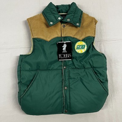 Vintage TCI Equus Down Green Puffer Vest Sz M NWT