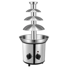 Chocolate Fountain Machine – Electric Stainless Steel Fondue Fountain, 4-Tier...