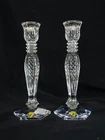Vtg Waterford Crystal Candlesticks Pair Bethany Clear 10" Retired Design