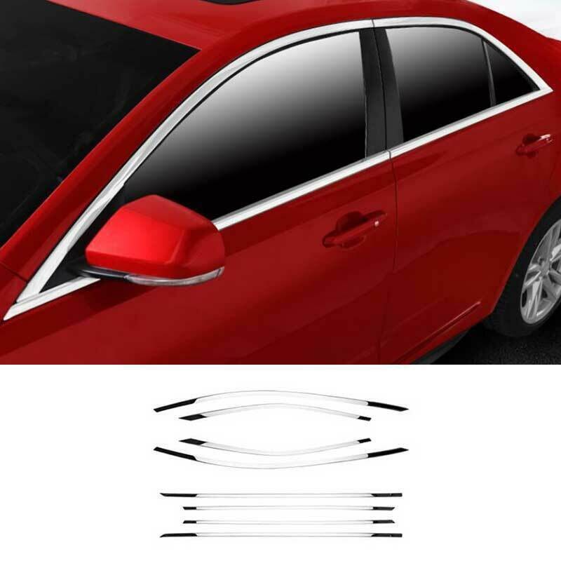 For Cadillac CT4 2020-24 Chrome Steel Side Window Strip Sill Molding Cover Trim