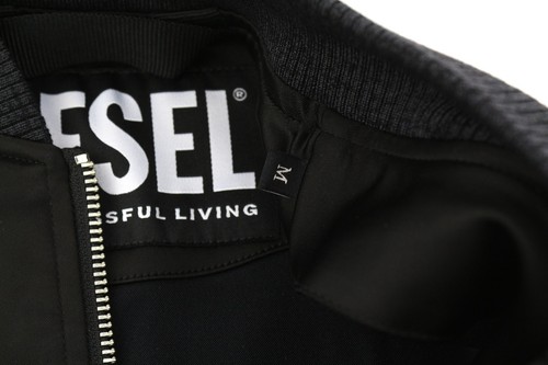 DIESEL T-Opuntia Women Jacket M Black Bomber Full Zip Patch Pocket RRP€250 - Picture 11 of 12