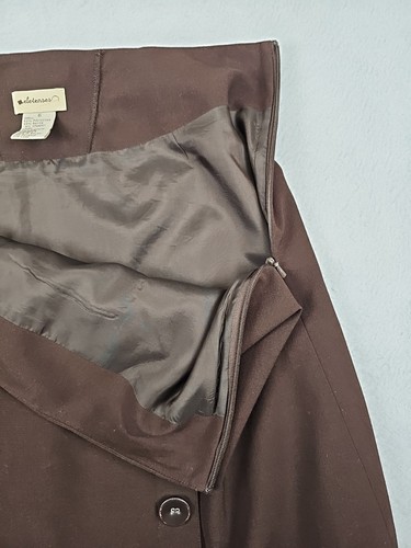 Vintage Anthropologie Elevenses Skirt A Line Brown Lined Buttons Size 6 BOHO Y2K - Imagen 7 de 9