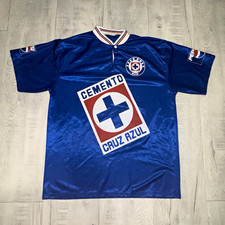 Vintage Cruz Azul Jersey #15 Palencia Cemento Pepsi Mexican Soccer Jersey Blue L