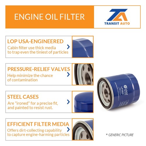 Air Cabin Engine Oil Filters (3 Total) Kit For Jeep Compass Renegade KFM-100030 - Picture 6 of 12