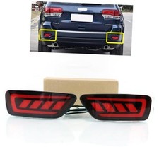 Led Tail Lights Fits 2012-2021 Jeep Grand Cherokee Red Lens Rear Bumper Lights