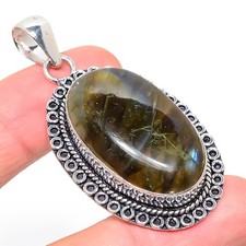 Labradorite Gemstone 925 Sterling Silver Gift Jewelry Pendant 2.29