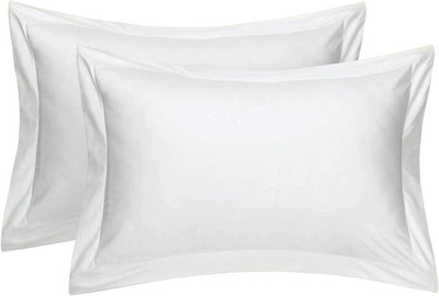 Standard Pillow Shams Set of 2 - White 100% Natural Cotton, 600 Thread Count Pre