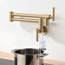 Pot Filler Faucets - for Kitchen, Sink, Stove and Bar with Brass Wall Mount D...