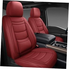 Leather Car Seat Covers Full Full Set-5 seats front and rear Wine Red