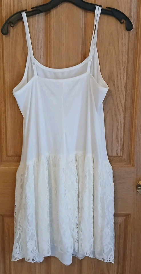 Venus Peekaboo Lace Ruffle Dress Extender Size M Layered Slip Dress Coquette - Image 3 of 4