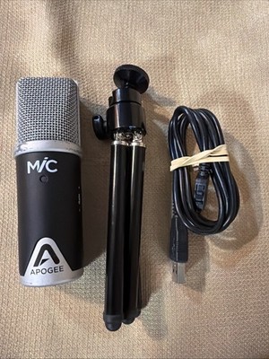 Apogee MIC USB Condenser Microphone Gain Control Tripod Stand & Cables