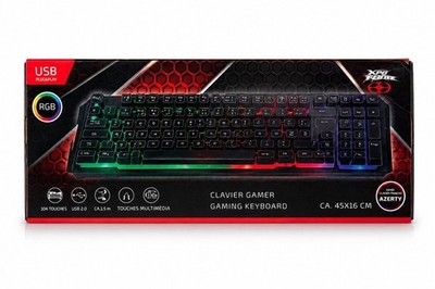 XPG Bear RGB Gaming Keyboard AZERTY USB Membrane 104 Keys Multimedia FR Layout N
