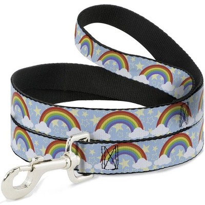 Buckle-Down Pet Leash, Dog Leash, Rainbows Stars Light Blue Yellow Rainbow, 6 Fe