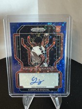 2022 Panini Prizm #RA-CD Camilo Doval Rookie Auto Blue Donut Circles Prizm #/50