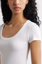 BP White Short Sleeve Scoop Neck Thin Lightweight T-Shirt Women's Size Small