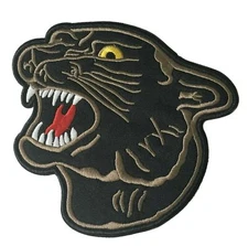 Black Panther iron-on PATCH embroidered ROARING WILD ANIMAL SOUVENIR APPLIQUE