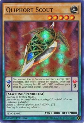Yu-Gi-Oh!  - QLIPHORT SCOUT  - PEVO-EN057 - SUPER Rare - 1st Ed, -NM/M