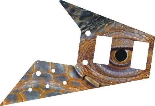 Gibson Flying V Pickguard for '67 Re-Issue Guitar Custom Graphical Reptile Eye