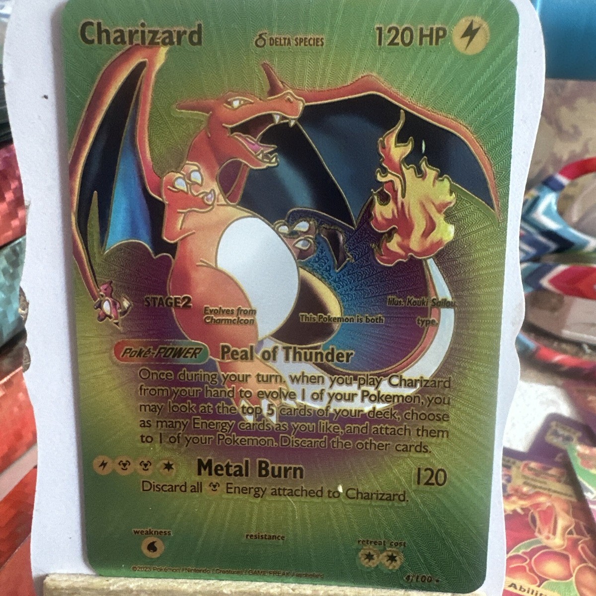 Charizard Pearl Of Thunder Multi💥 Fan Art💥Hp120 NM | eBay
