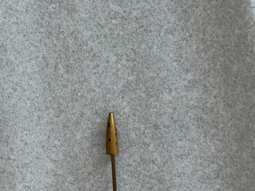 Vintage TLC Two Tone Blue and Brass Jabot Pin - Picture 3 of 7