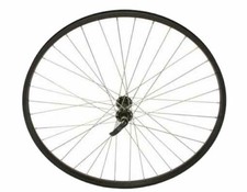 26 X 1.50 ALLOY FRONT WHEEL 36 SPOKE 14GBLACK 3/8 Q.R/AXLE SINGLE WALL BLACK.