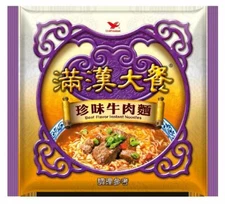 (12 PACKS) NEW UNI-PRESIDENT BEEF FLAVOR INSTANT NOODLES 台灣 統一 滿漢大餐 珍味牛肉麵 (12包)