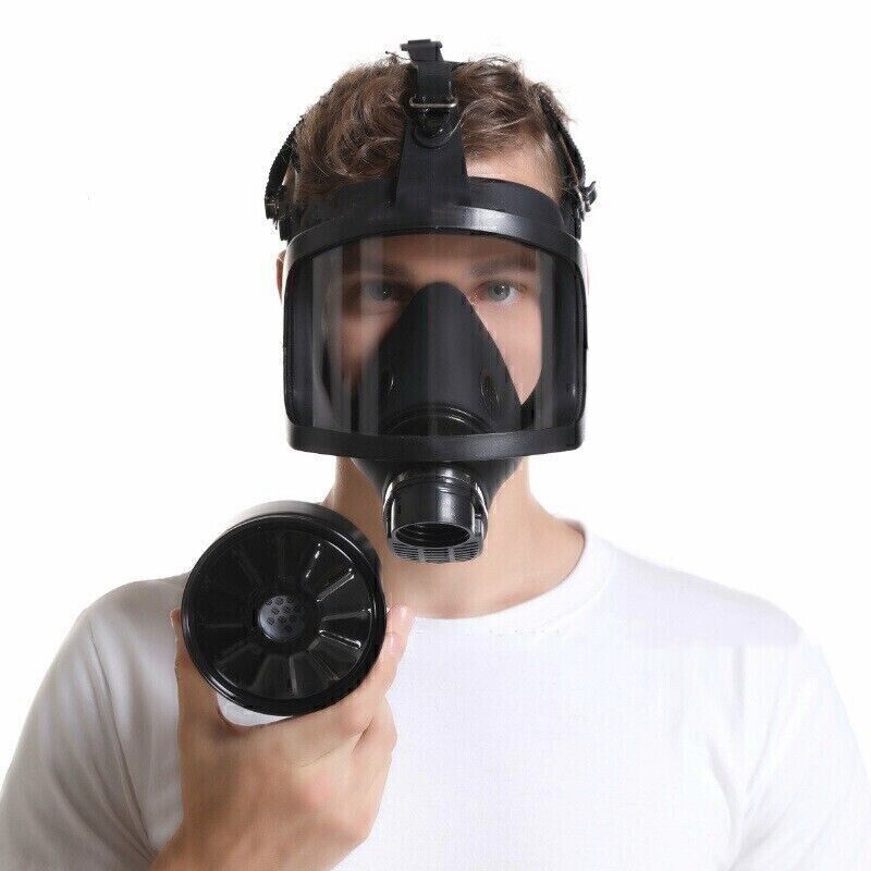 Chemical Gas Mask Full Face Respirator Spray Painting With 1PC 40mm Filter Box