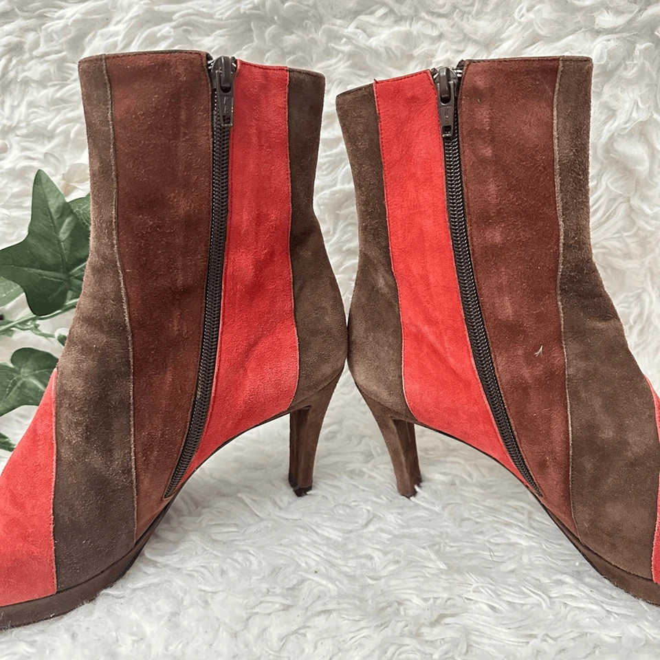 AUDLEY LONDON Botines de Gamuza Suave Multicolor Patchwork Talla Cremallera Talla 38/7.5 Foto 4 de 4