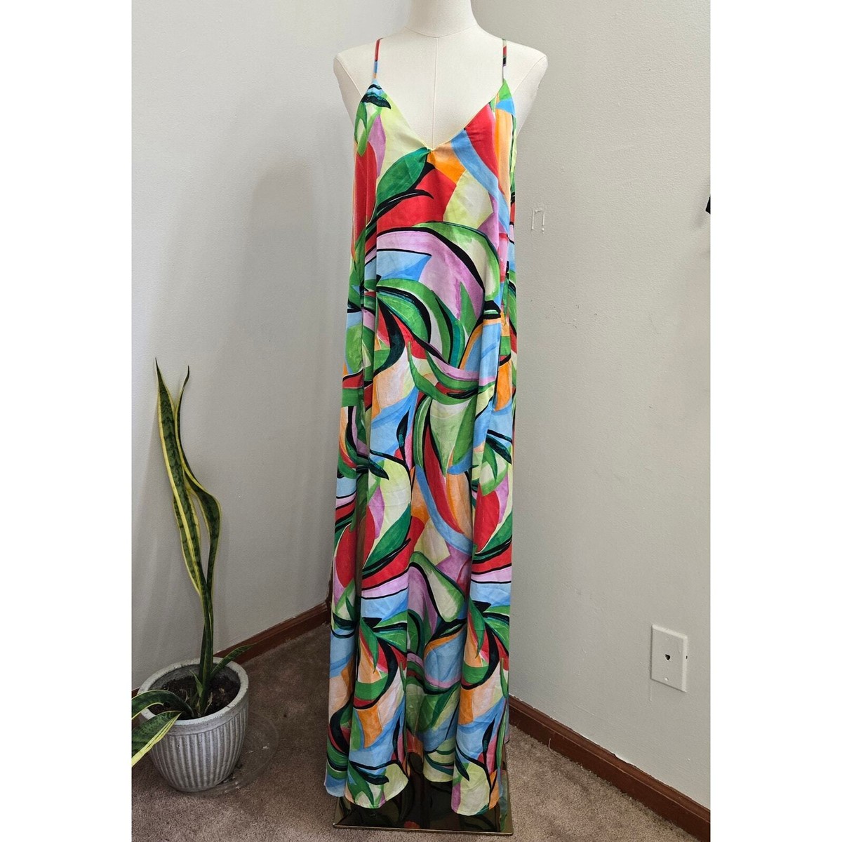 chinese dress ladies Vivo Basic Cap Sleeve Maxi Tent Dress - Blue / Black Sifa Print main image 1