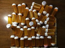 Empty Amber Prescription Rx PILL BOTTLES Art Craft Storage Organize- Lot of 50