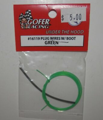 ファイヤーワイヤー Gofer Racing 1:24/25 Plug Wires with Boot Green #16119 NIP | eBay