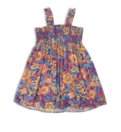Terra & Sky Women's Plus Size Blue Blitz Smocked Sun Dress Size 2X NWT