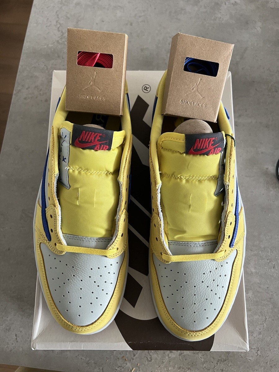 Air Jordan 1 Low x Travis Scott Canary Yellow Blue Size UK 9 | eBay UK