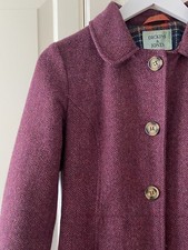 Gorgeous Dickins & Jones Womens Wool Coat Purple Detachable Faux Collar Size 8
