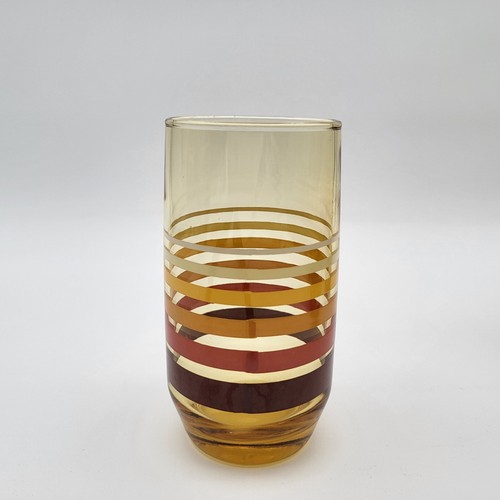 Anchor Hocking Amber Stripe Water/Juice Tumblers 5" Vintage Groovy 70's 6pc/Set - Picture 8 of 18