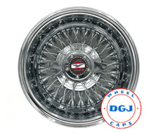 14x7 Zenith Style Rev 72 Spokes Cross Lace All Chrome Lowrider Wire Wheel Rims