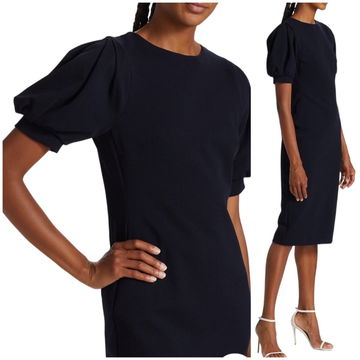 MaxMara NWOT Unione Puff-Sleeve Body-Con Stretch Jersey Dress Size