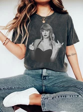 LARGE Taylor Middle Finger Shirt, Trendy Aesthetic Comfort Colors Tee, Rep Era