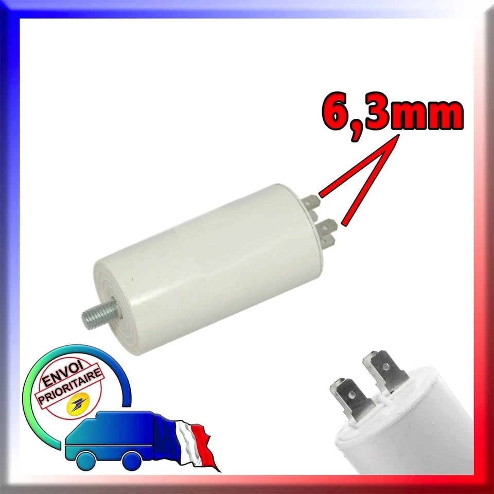 Condensateur de démarrage moteur de 1μF à 80μF / 1 à 80uF Exp. suivie-Assurance  - Photo 3/4